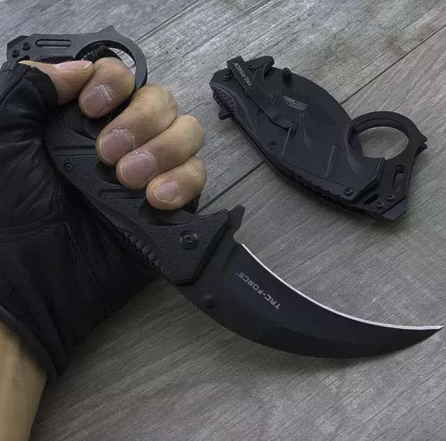 8" Tac-Force Spring Open Assisted Folding Tactical Pocket Knife Karambit Claw