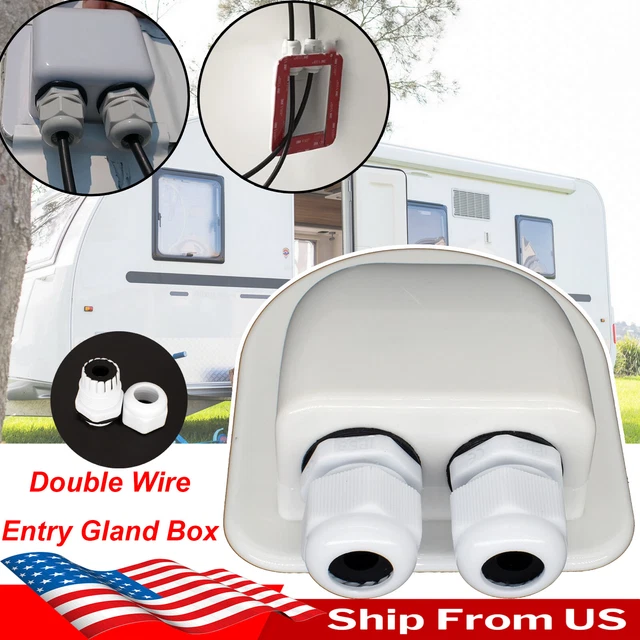 DOUBLE WIRE CABLE Entry Gland Box Roof Solar Panel Junction Box RV