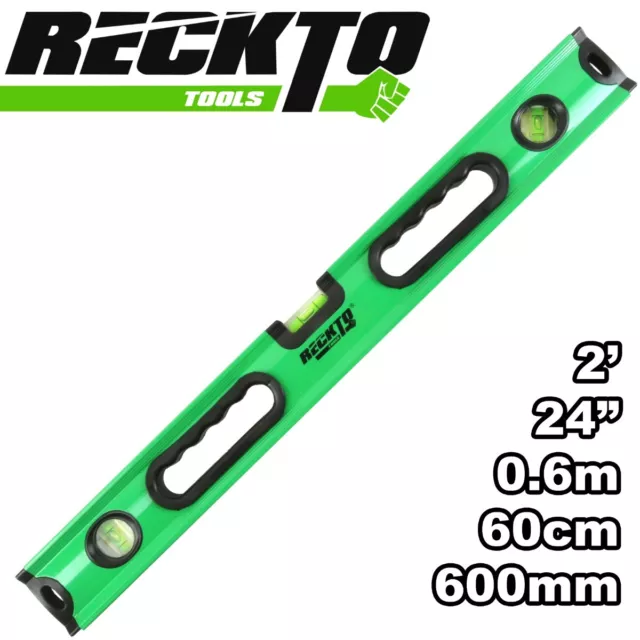 Reckto Tools 24" 3 VIAL BOX BEAM Magnetic Accurate Brick Spirit Level 60cm/600mm