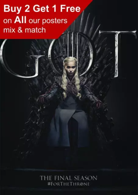 Game Of Thrones The Final Season 8 Emilia Clarke Poster A5 A4 A3 A2 A1