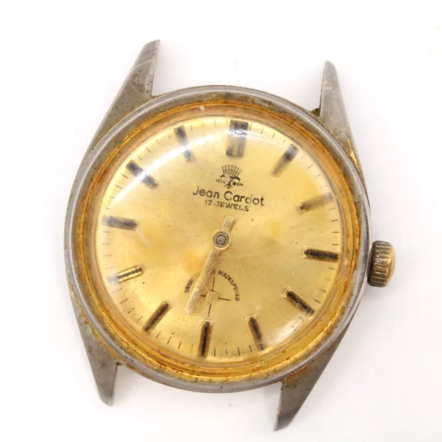 VINTAGE JEAN CARDOT Watch Mens Mechanical Wristwatch 17 Jewel Gold Tone 40.00 PicClick