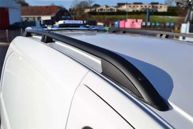 Roof Rails Rack To Fit Peugeot Expert 07 - 16 LWB Polished Aluminium Metal BLACK