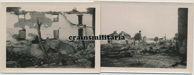 2x Orig. Foto zerstörtes NIEMIROW vor Lemberg Lwiw Grenze Polen Ukraine 1941