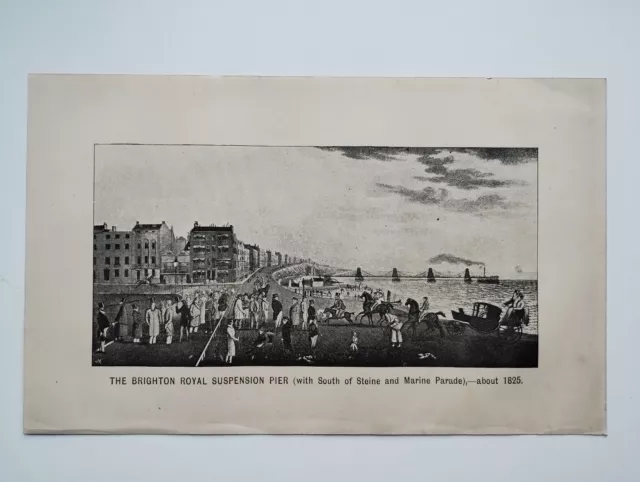 The Royal Suspension Pier - um 1825, Brighton - antike Platte - 1892