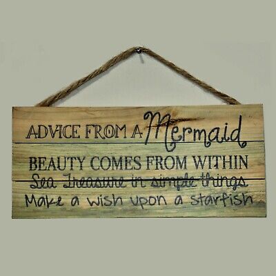 Sign Advice from a Mermaid Bar Pub Home Wood Hanging Home Décor 4.5" x 10"