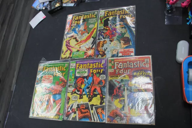 1960s Fantastic Four Silver Age Comic Lot x 5 107 101 94 40 105 3.0-5.0 RARE