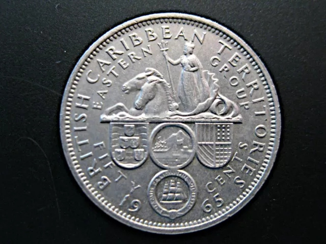 British Caribbean Territories  50 Cents  1965  Queen Elizabeth II.