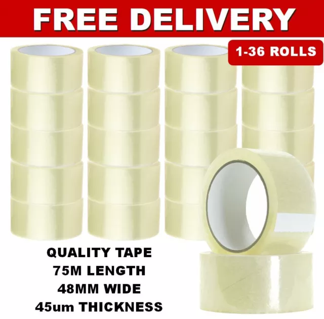 Heavy Duty Packing Packaging Sealing Tape Roll Shipping Box Carton 75m 48mm 45um