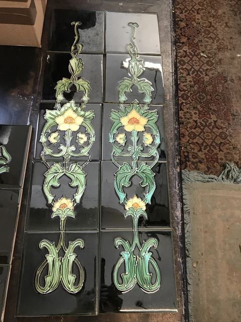 10 Reproduction Tube Line Fireplace Tiles