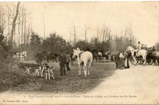 Carte Postale / Une Chasse A Courre Dans La Foret De Dreux Relais De Chiens