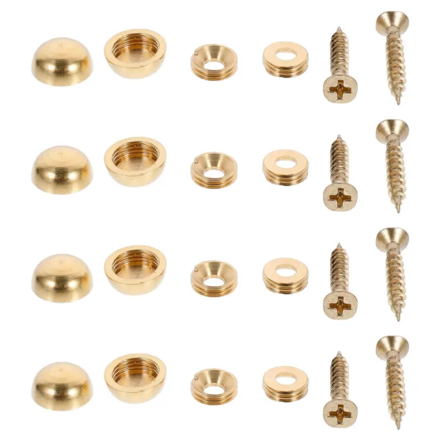8 Pcs Advertising Nail Mirror Brass Decor Thicken Copper Nails Screw Caps Glass