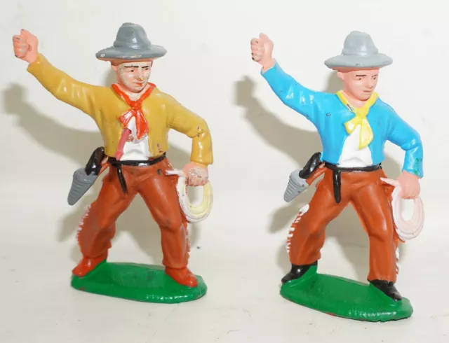 Cowboy Trapper Emil Bayer Gummi 2 Stück DDR Spielzeug /P2354