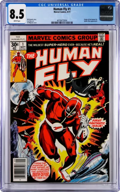 Human Fly #1 CGC 8.5 (Sep 1977, Marvel) Al Milgrom Cover, Origin, Spider-Man