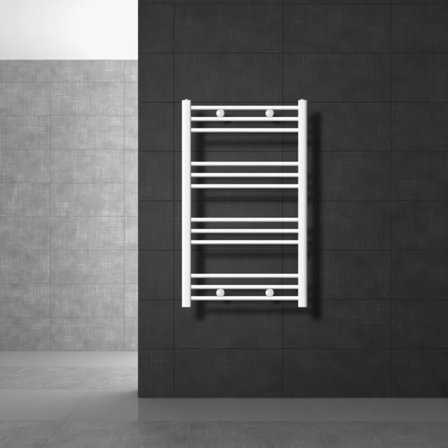 Radiador toallero de baño 60 x 80 cm calefactor blanco con conexión lateral