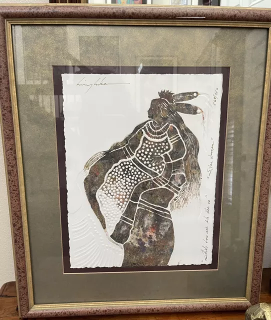 Blackfeet Native American Artist King Kuka (1946-2004) Lg Signed Print Kukagraph