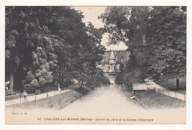 *** CHALONS-sur-MARNE (Marne) _ Jardin du Jard et Caisse d'Epargne *** CPA 2023