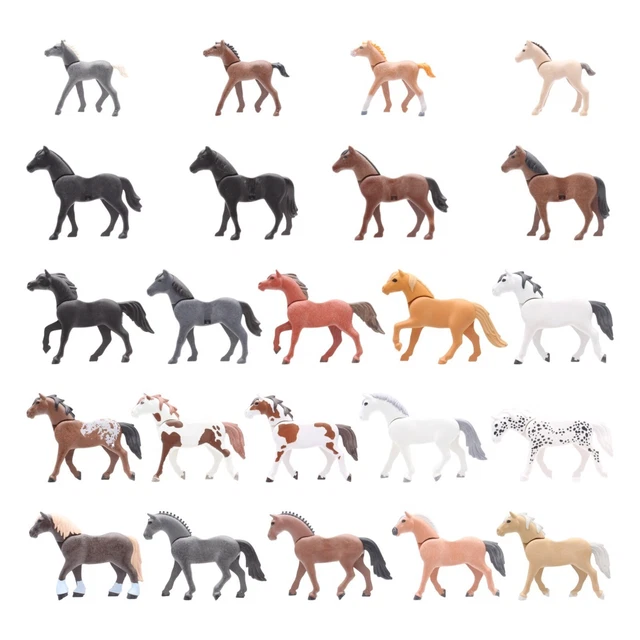 4 figurines cheval PLAYMOBIL GEOBRA animal 2011 jouet collection enfant N5137