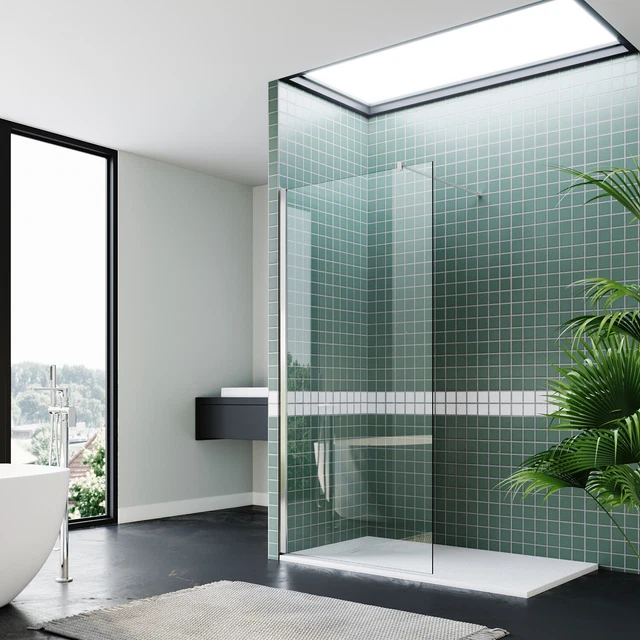 WALK IN SHOWER Enclosure Wet Room Screen Panel 6/8mm Easy Clean Glass