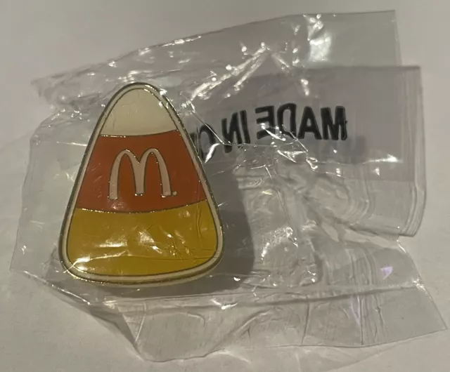 McDonald’s 2011 Candy Corn Enamel Lapel Pin New In Package Gold Tone Single Back