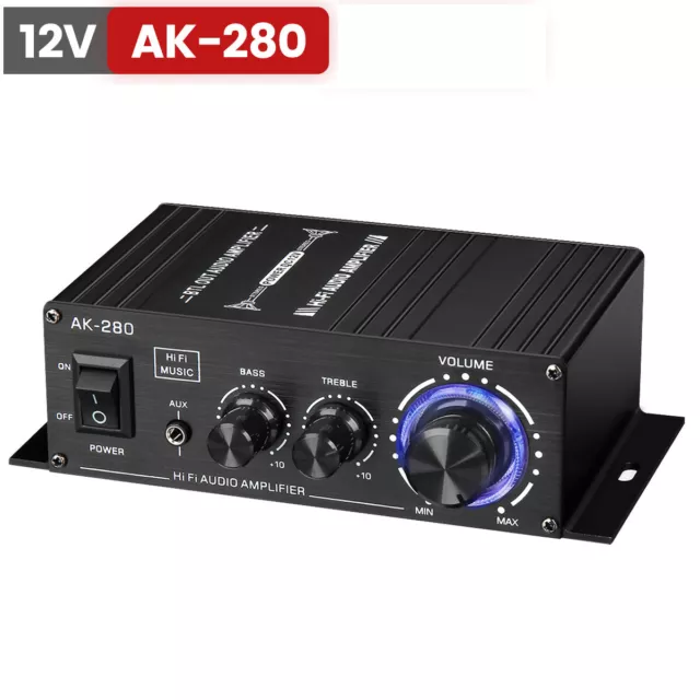 12V 150W HiFi Power Amplifier Mini Audio Digital Stereo FM AMP Remote UK