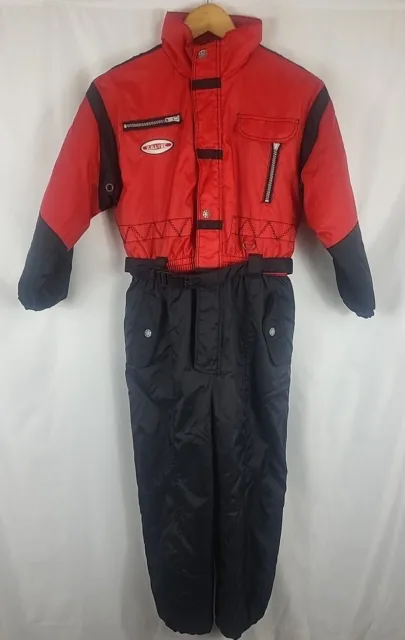 Kids Killtec All In One Ski Snow Suit Red And Black Age 12