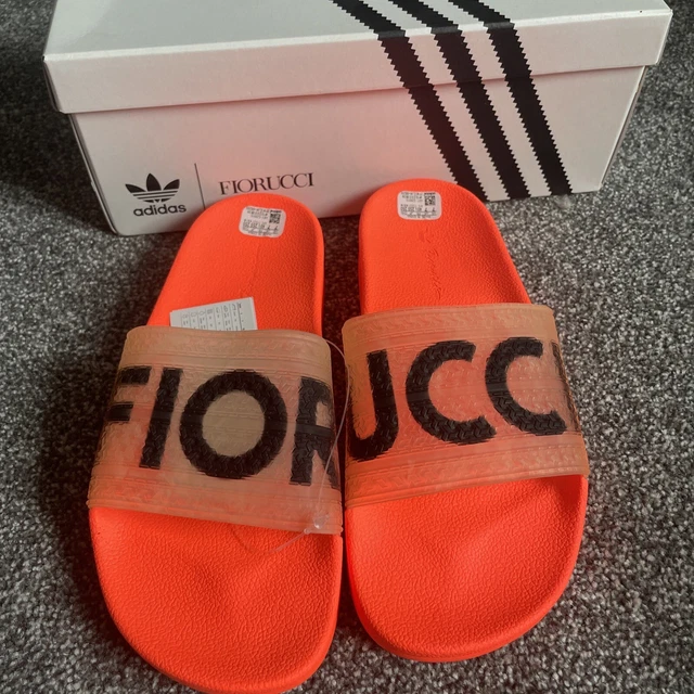 NEW ADIDAS ADILETTE Slides UK 5 Unisex Orange Black Stripe Slider