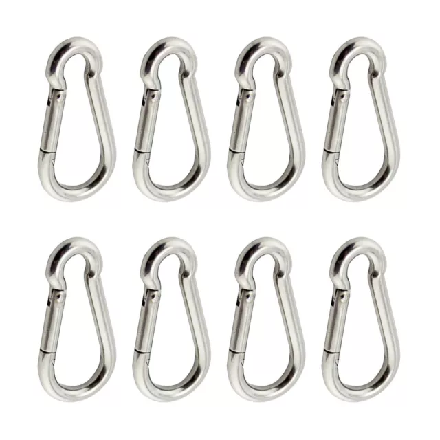 8X 80mm Carabiner Clip 316 Stainless Steel Climbing Holder Hook Lock Camping SUS