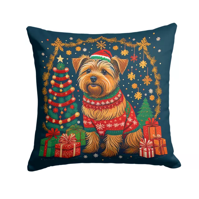 Norfolk Terrier Christmas Fabric Decorative Pillow DAC1138PW1414