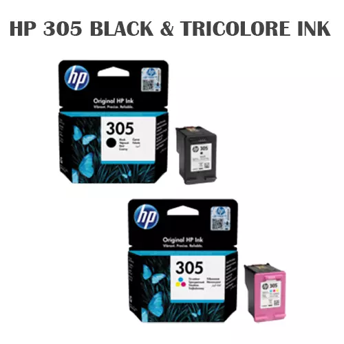 Kit 2 Cartucce  Hp 305 - 1 Bk 3Ym61Ae+ 1 Tricolor  3Ym60Ae Originali