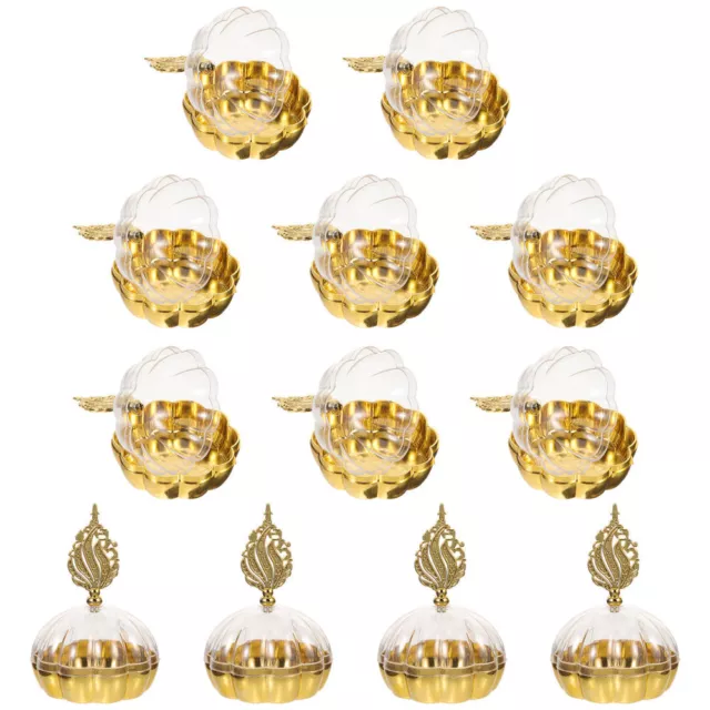 12 piezas Corona redonda transparente en forma de calabaza caja de dulces caja