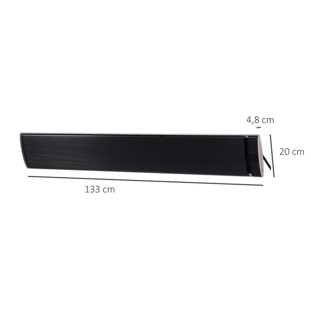 Outdoor-Heizung 2400 W Heizstrahler Heizgerät Wandmontage Garten Terrasse Alu 4