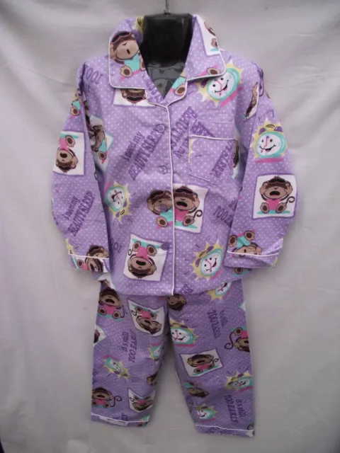 BNWT Girls Sz 4 Cute Lilac/Print Long Warm Flannel Winter Style PJ Pyjamas