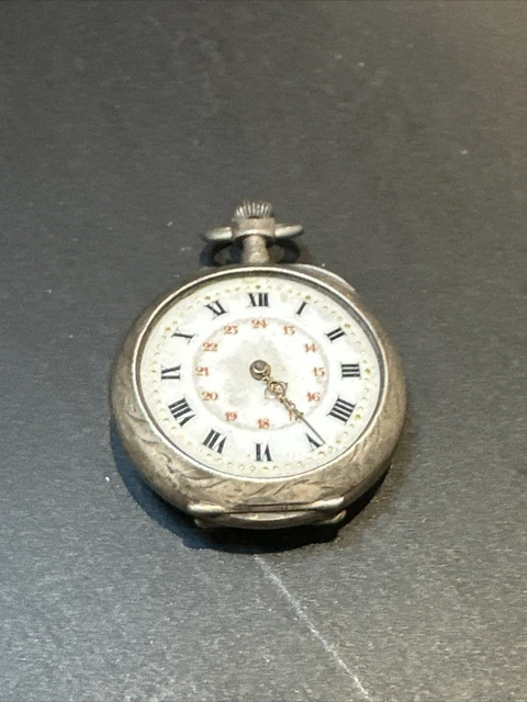 Ancienne Montre Gousset Argent Massif Remontoire Pour pièces Art Nouveau
