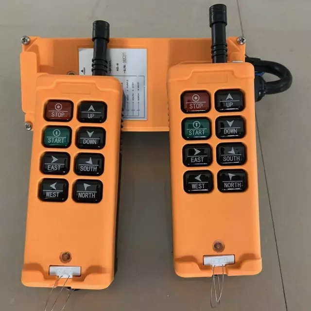 2 Tansmitters 8 Channels Industrial Wireless Crane Switch Hoist Remote Control