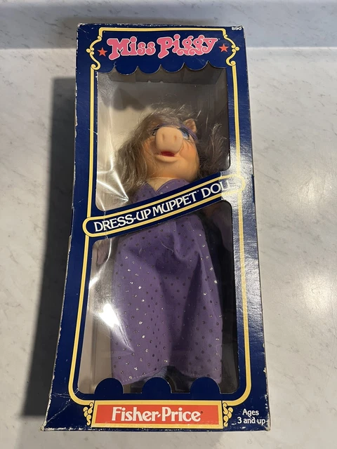 1981  MISS PIGGY DRESS UP MUPPET DOLL 14" FISHER PRICE Jim Henson NIB Vintage