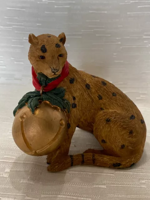 1989 Tom Rubel Cheetah Wild Cat/Christmas Animals Collection Figurine