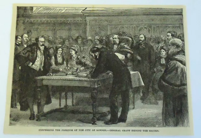 1877 Rivista Incisione ~ Ulysses S Grant, Freedom di Londra