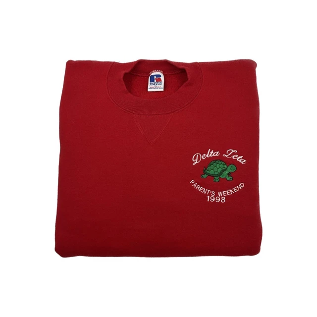 Vintage College Sorority Sweat Shirt - USA Made - Delta Zeta Pull Over - Size XL