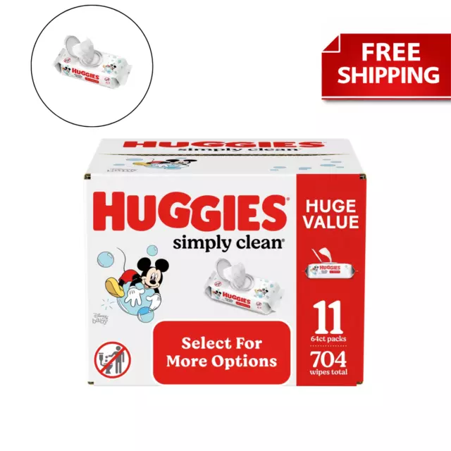 Huggies Baby Wipes - Simply Clean Unscented Baby Wipes (Select for More Options)