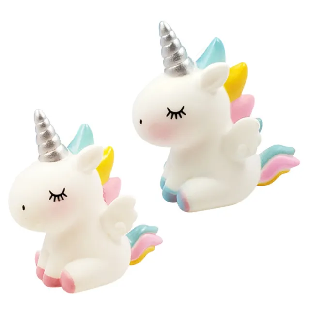 2 piezas adornos de pasteles de unicornio para niños