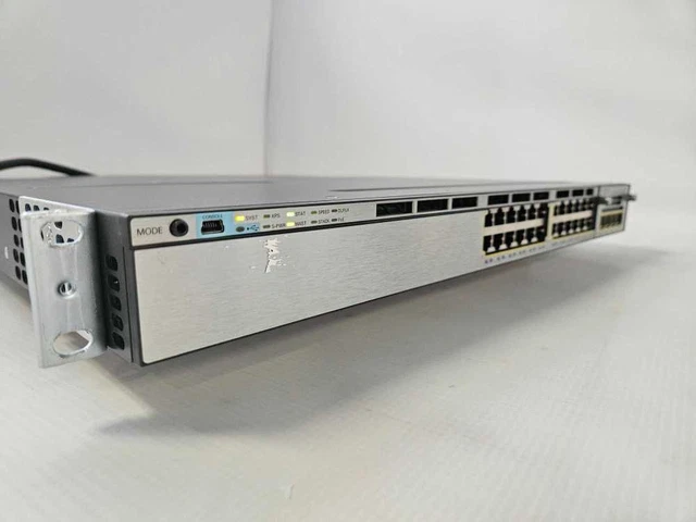 WS-C3750X-24P-S CISCO CATALYST 3750X PoE+ 24 Port Gigabit Ethernet ...