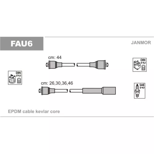 JANMOR Kit de câbles d'allumage pour FIAT FAU6