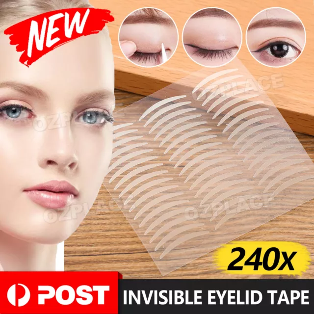 Eyelid Tape Stickers 240Pcs Natural Invisible- Adhesive Eye Lift Strips Tool AU