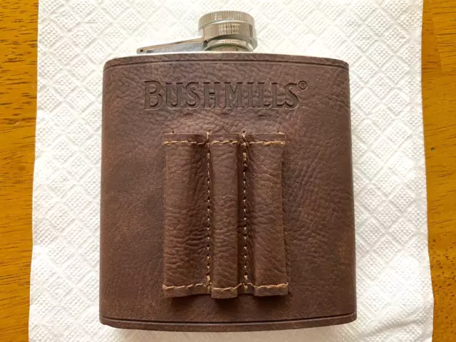 Bushmills Irish Whiskey Flask with Golf Tee Caddy Empty Packets