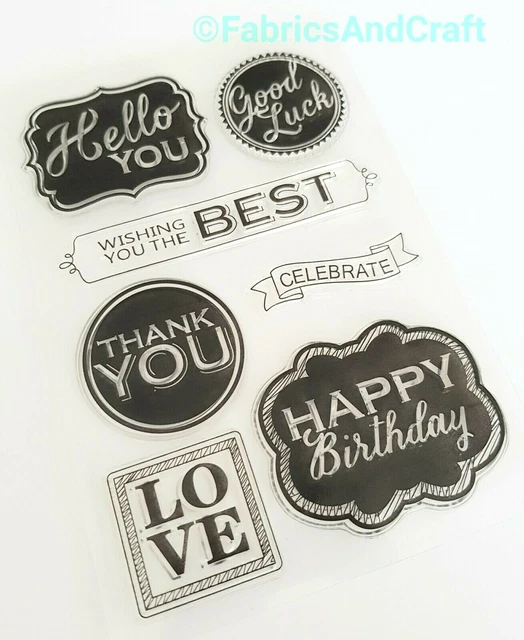 Grüsse Klare Briefmarken, Hallo/Happy Birthday, Liebesworte Gefühle, Stempeletiketten