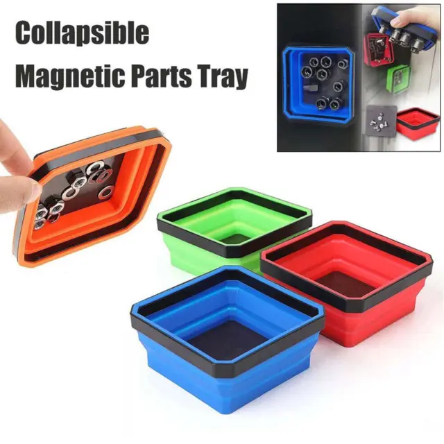 Collapsible Magnetic Parts Tray Silicone Tool Trays M7 Bolts For Screw Nuts Y9Z2
