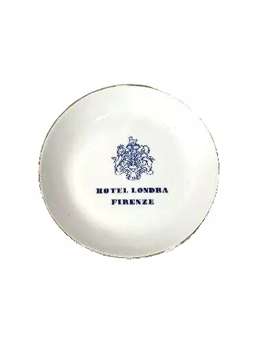 Hotel Londra Firenze Italy Porcelain Coin Tip Trinket Tray Bowl Vintage