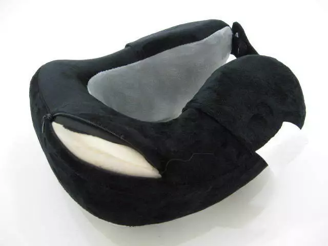 Travel Pillow U Shaped Memory Foam Neck Support Head Rest Airplane Cushion (gry) 5
