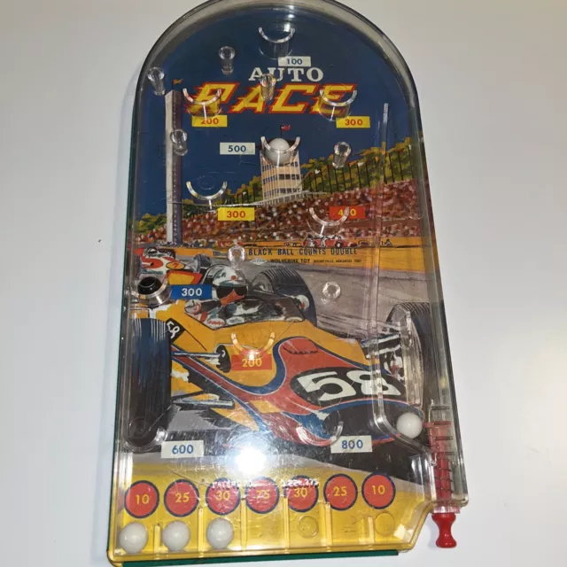 Vintage Auto Race Tin Metal Pinball Game Wolverine Toy Company