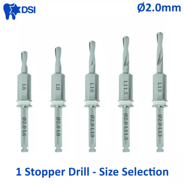 1x DSI Dental Fixture Guided Stopper Drill External Irrigation Ø2.0 Selection